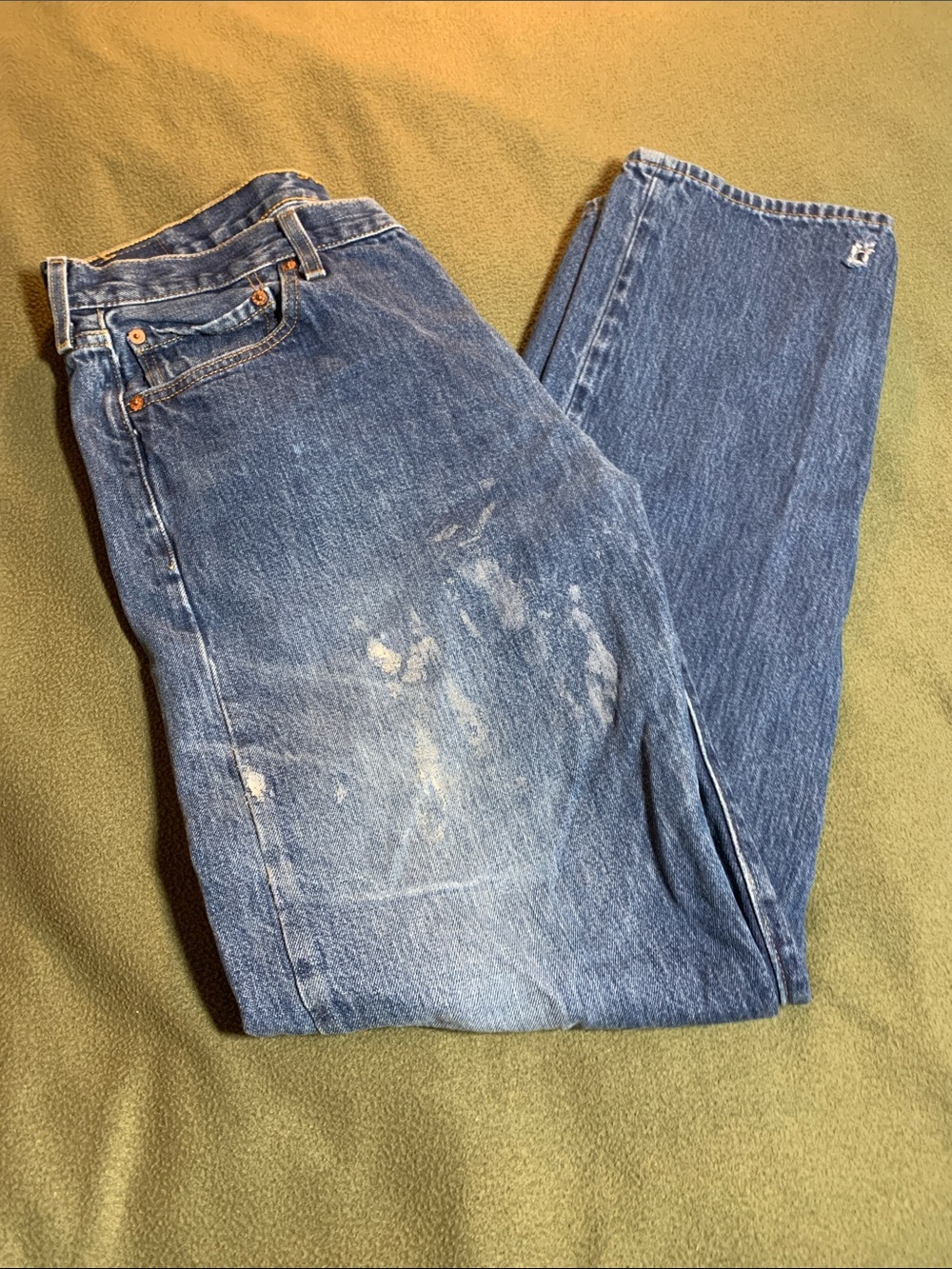 Used Men’s Levi’s 501 jeans. 36 x 34. Button-fly, straight leg.